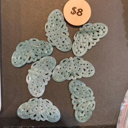 IN STOCK - Jade - Bead - Carving - Kitty - Fish - Fox