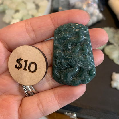 IN STOCK - Jade - Bead - Carving - Kitty - Fish - Fox