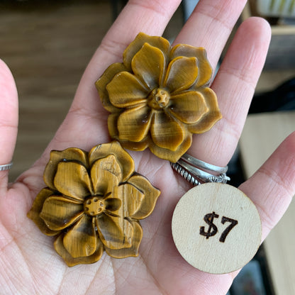 IN STOCK - Tiger Eye - Fox - Flower - Carving