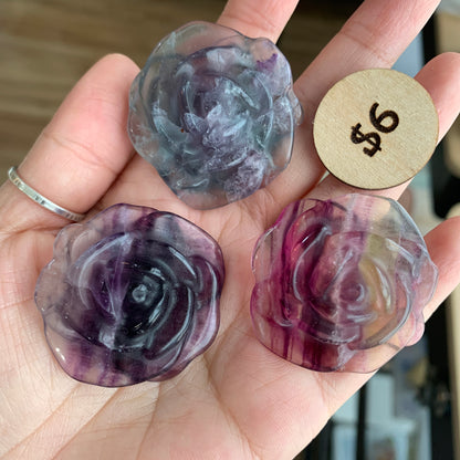 IN STOCK - Fluorite - Carving - Rose