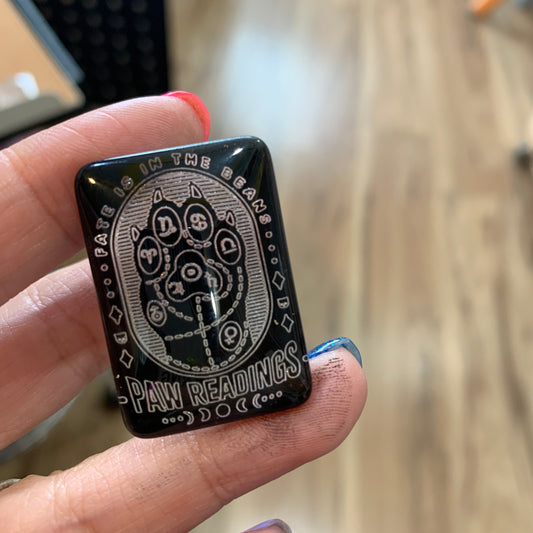 Engraved Glass Cab - Made to order - Paw Reader