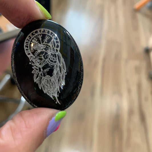 Engraved Glass Cab - Made to order - Viking Warrior