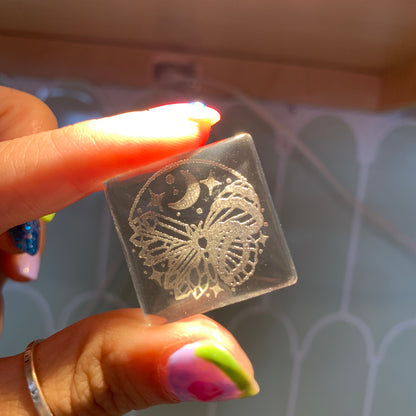 Engraved Glass Cab - Made to order - Clear