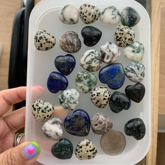 Puffy Heart - Puffy Star - Moss agate - Lapis - Howlite - Unakite