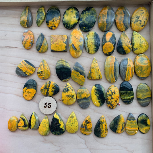 Bumblebee Jasper Cabochon - Teardrop - Oval - Yellow