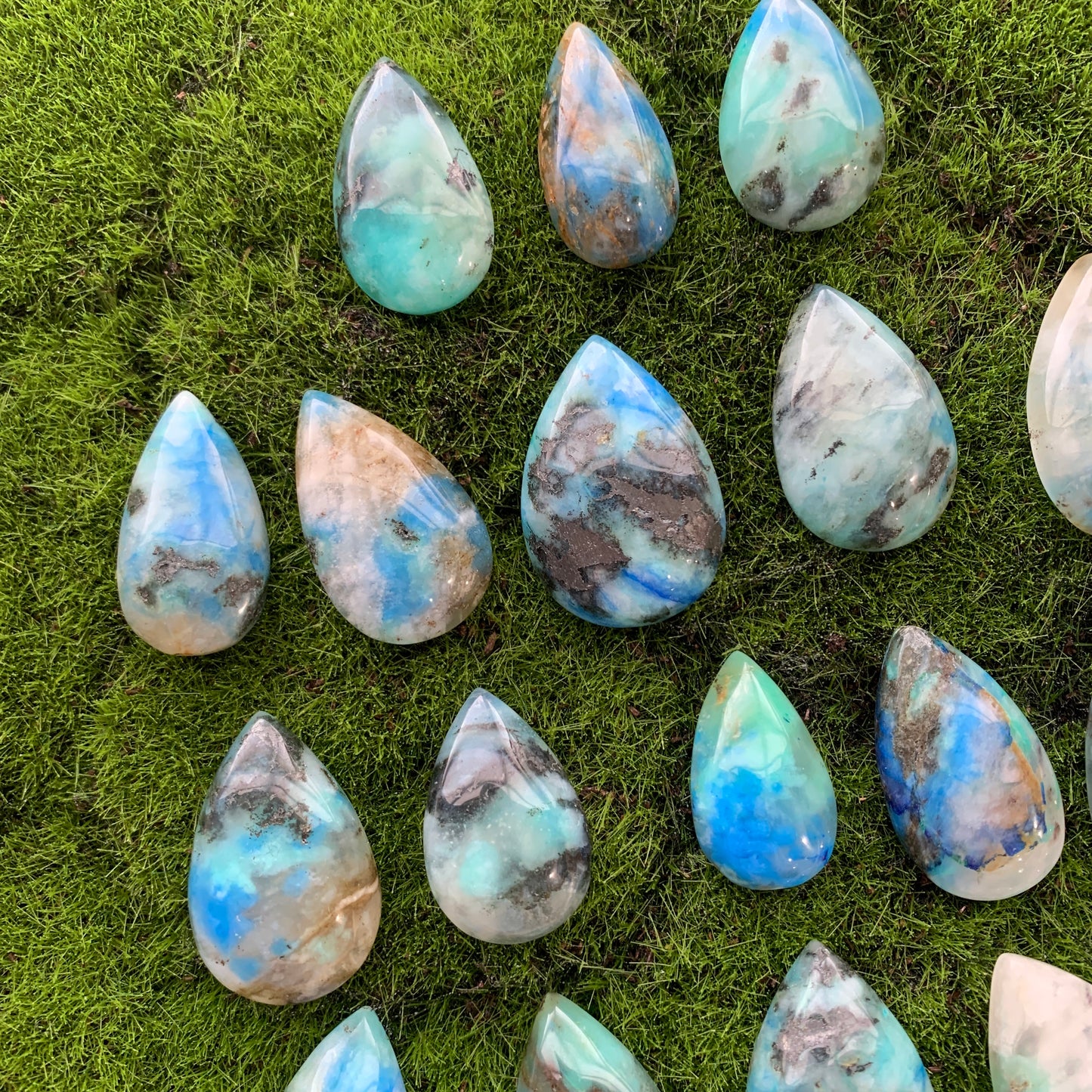 Phoenix Stone - Blue - Teal - Teardrop
