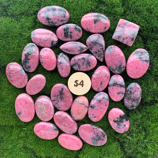 Rhodonite Cabochon - Oval - Square - Teardrop - Marquise