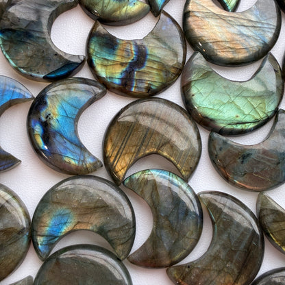 Labradorite Moon Shape Cabochon