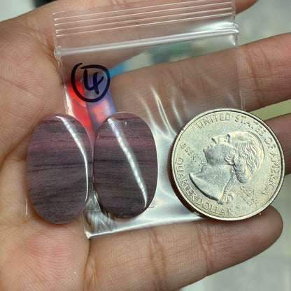 Rhodonite Cabochon Pair