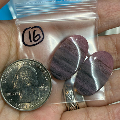 Rhodonite Cabochon Pair