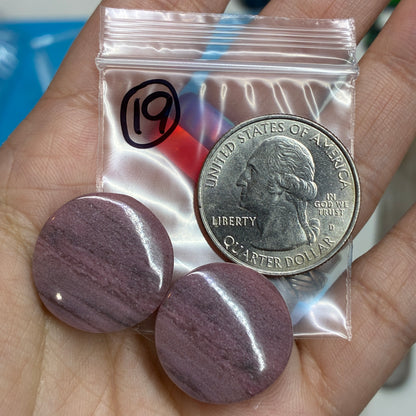 Rhodonite Cabochon Pair