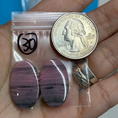 Rhodonite Cabochon Pair