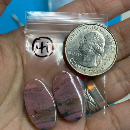 Rhodonite Cabochon Pair