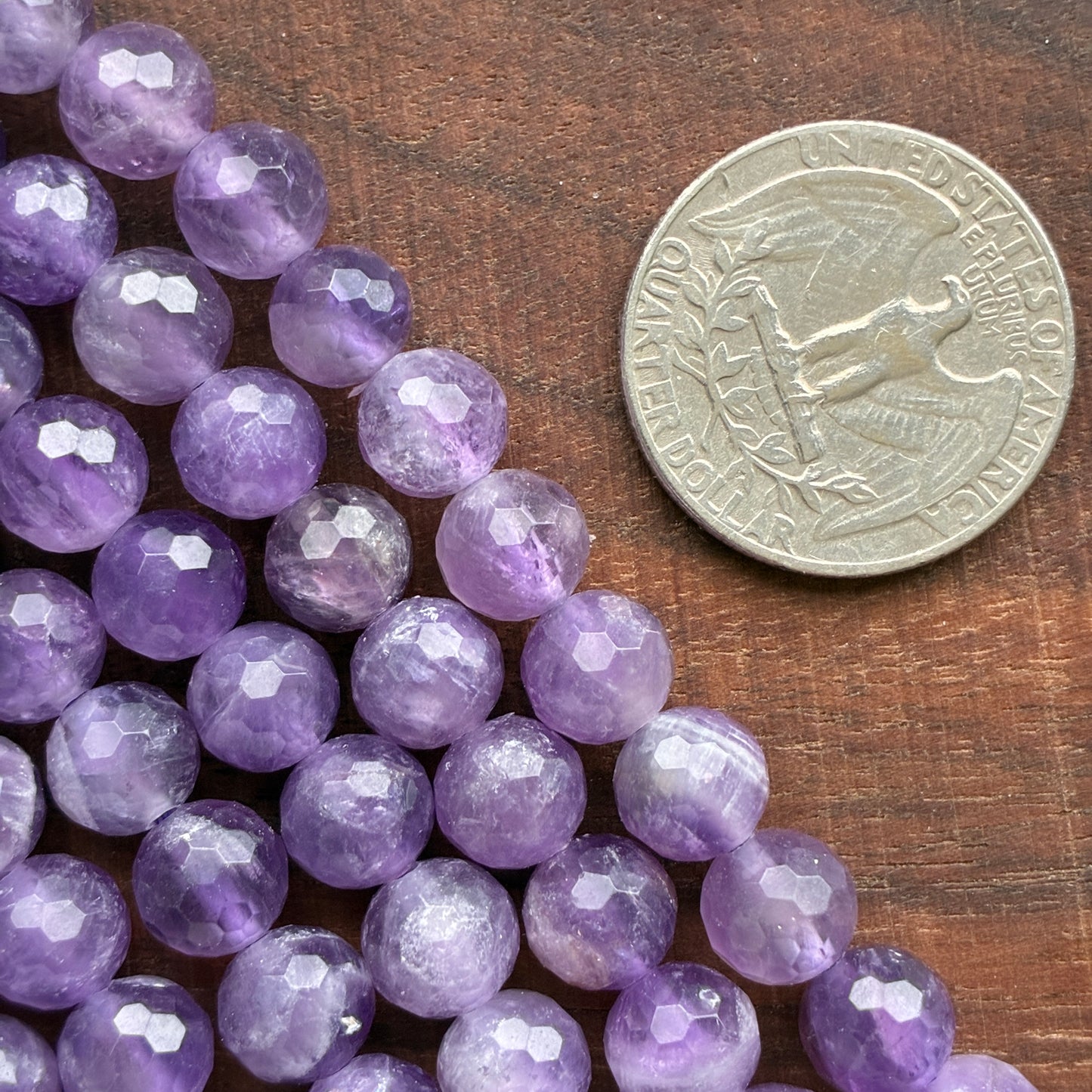 8mm Amethyst Faceted Strand