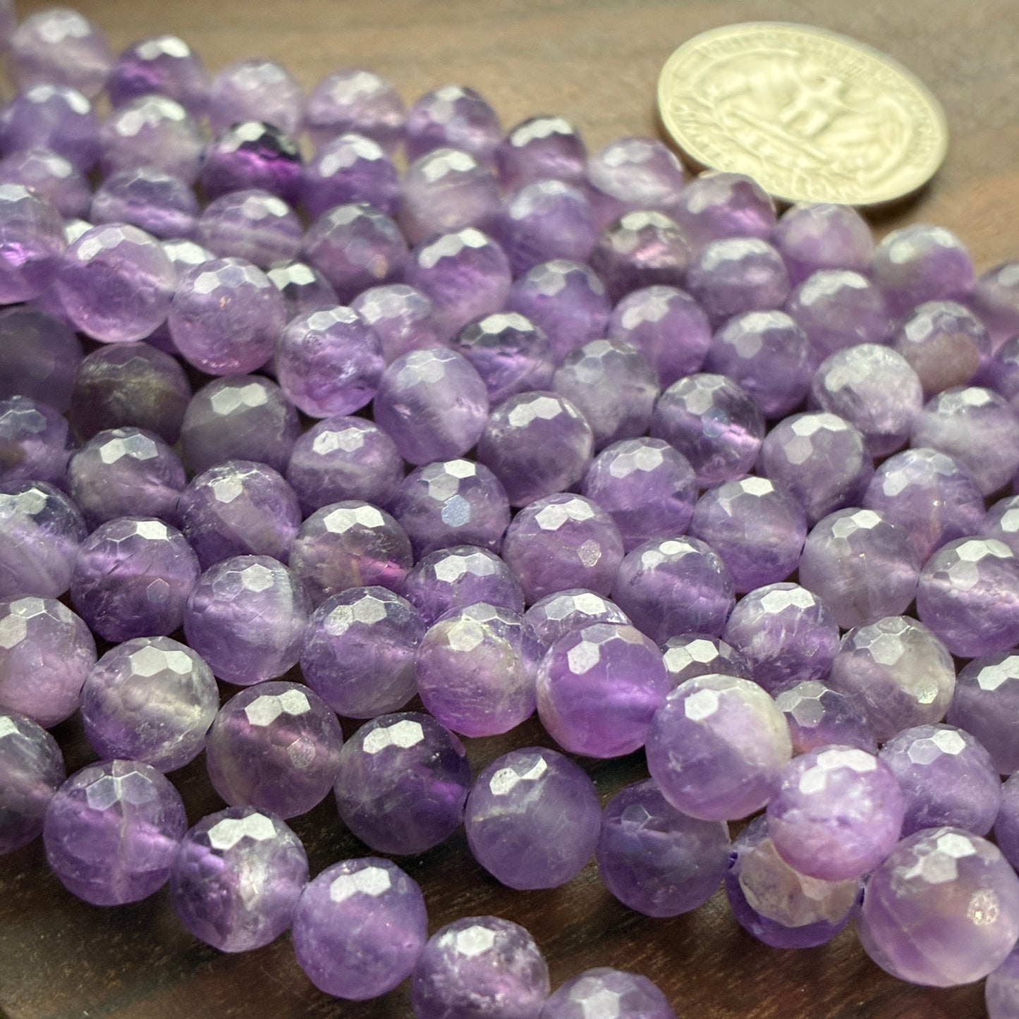 8mm Amethyst Faceted Strand