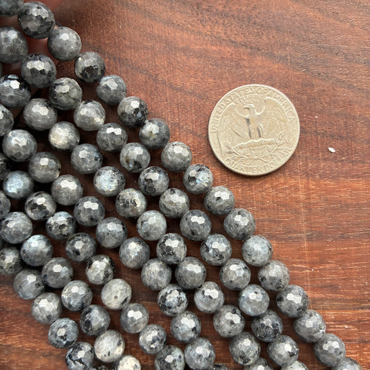 8mm Larvikite Faceted Strand