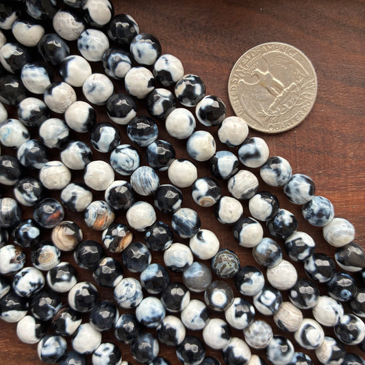 8mm Orca Agate Faceted Strand
