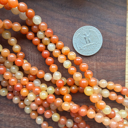 6mm Orange Aventurine Round Bead Strand