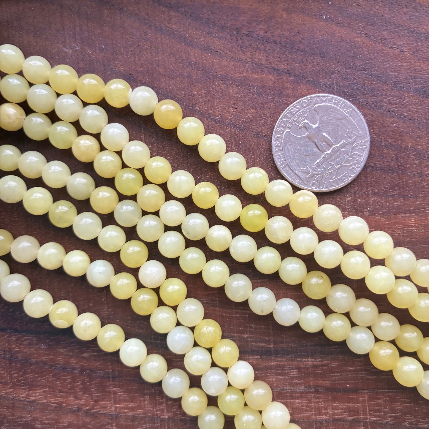 6mm Lemon Jade Round Bead Strand