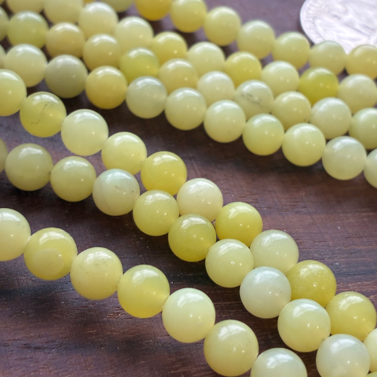 6mm Lemon Jade Round Bead Strand