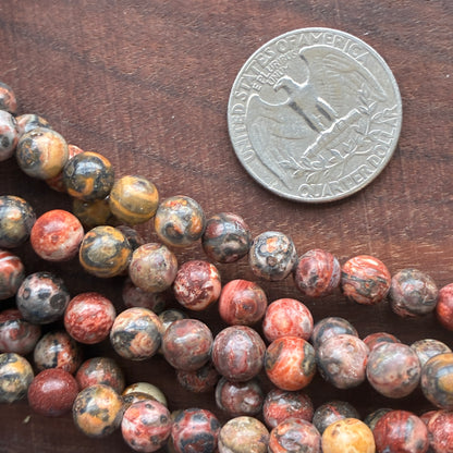 6mm Leopard Skin Round Bead Strand