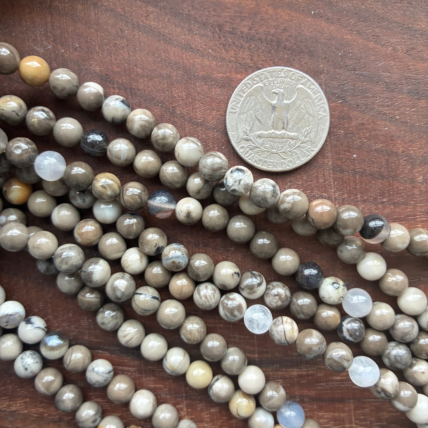 6mm Volcano Agate Round Bead Strand (UV Reactive)