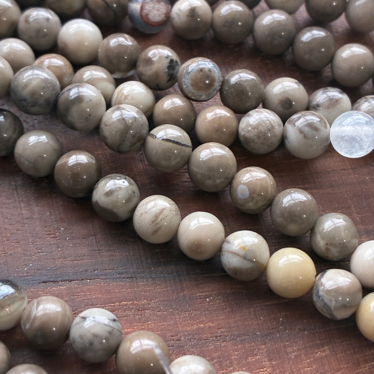 6mm Volcano Agate Round Bead Strand (UV Reactive)