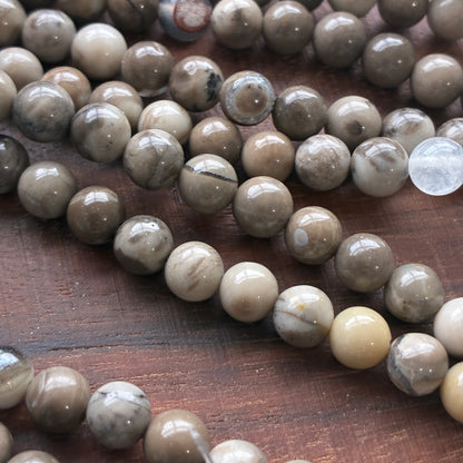 6mm Volcano Agate Round Bead Strand (UV Reactive)