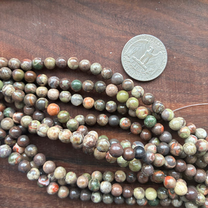 6mm Money Agate Round Bead Strand