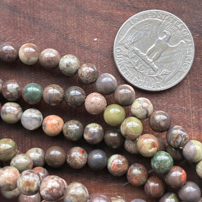 6mm Money Agate Round Bead Strand