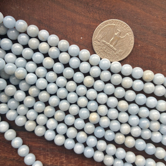 6mm Angelite Round Bead Strand