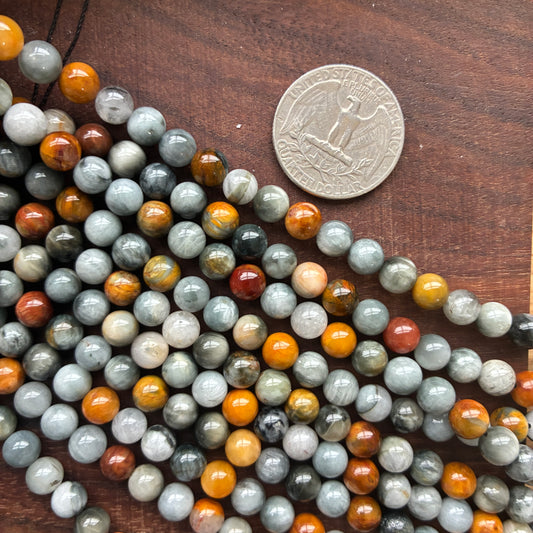 6mm Colorful Eagle Eye Round Bead Strand