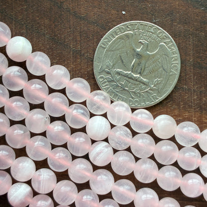 6mm Pink Calcite Round Bead Strand (UV Reactive)