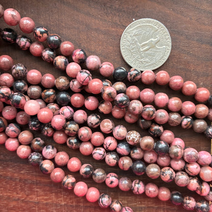 6mm Rhodonite Round Bead Strand