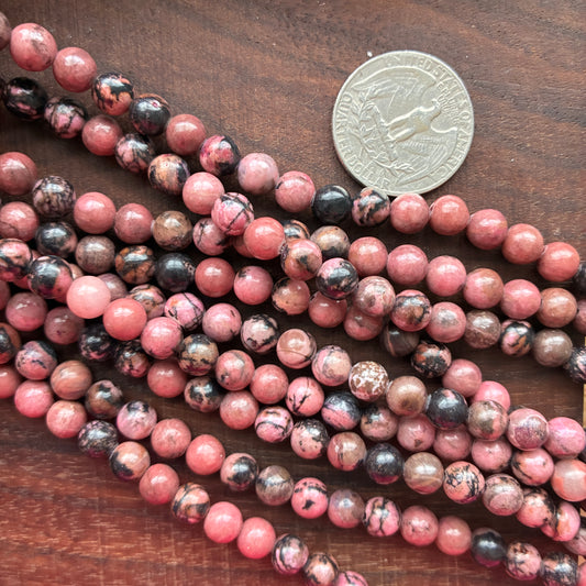 6mm Rhodonite Round Bead Strand