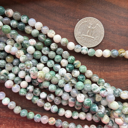 6mm Tree Agate Round Bead Strand