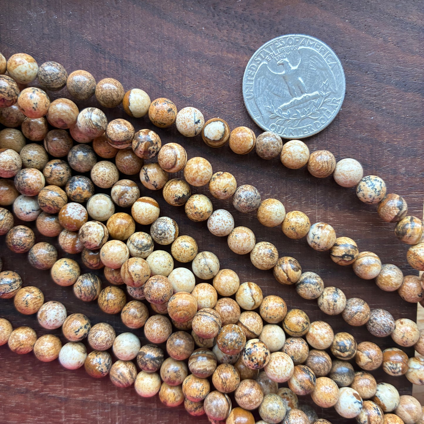 6mm Picture Jasper Round Bead Strand