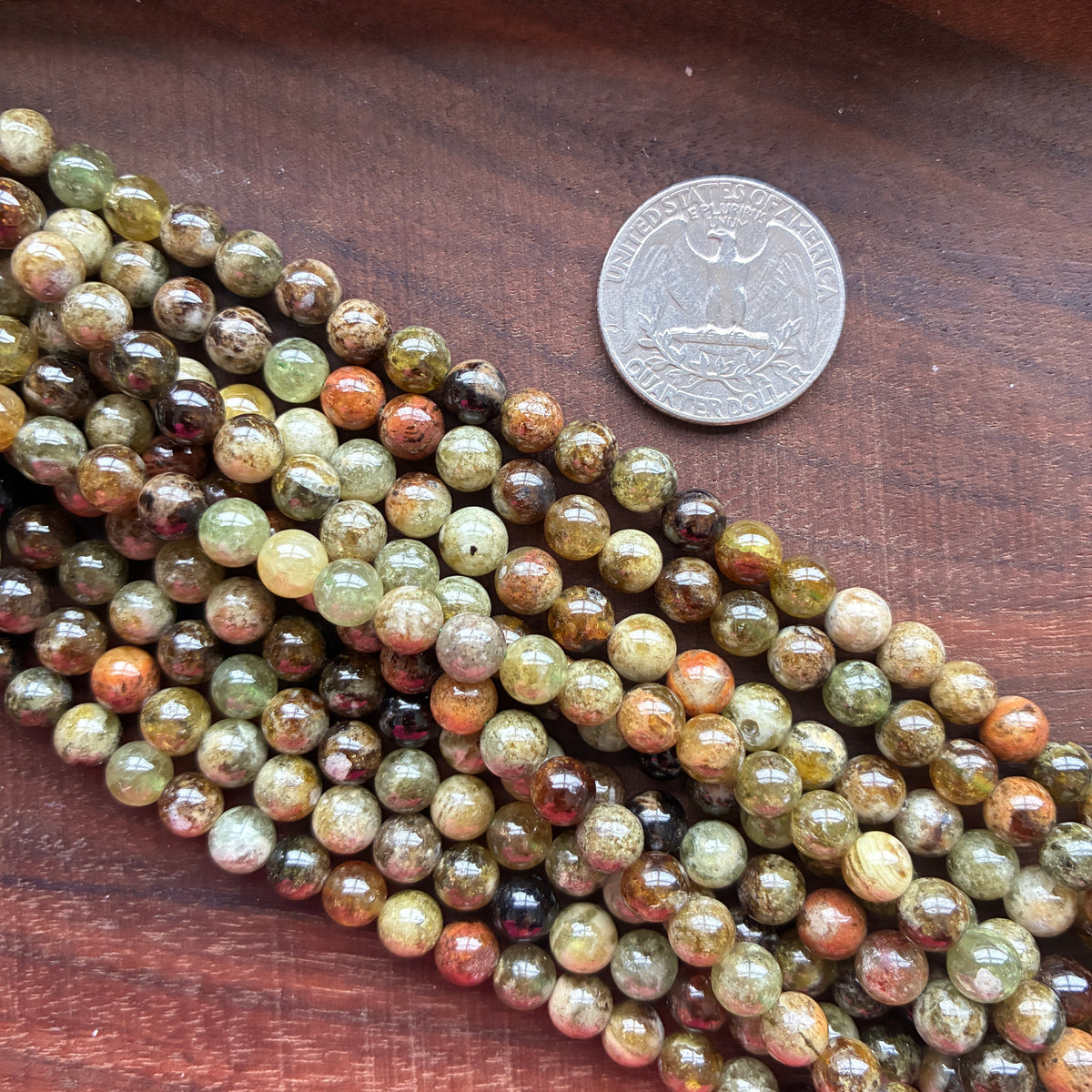 6mm Green Garnet Round Bead Strand – Crystal La La Land