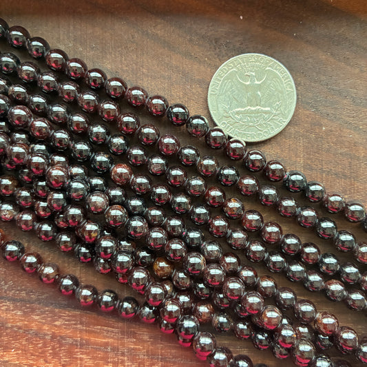 6mm Garnet Round Bead Strand