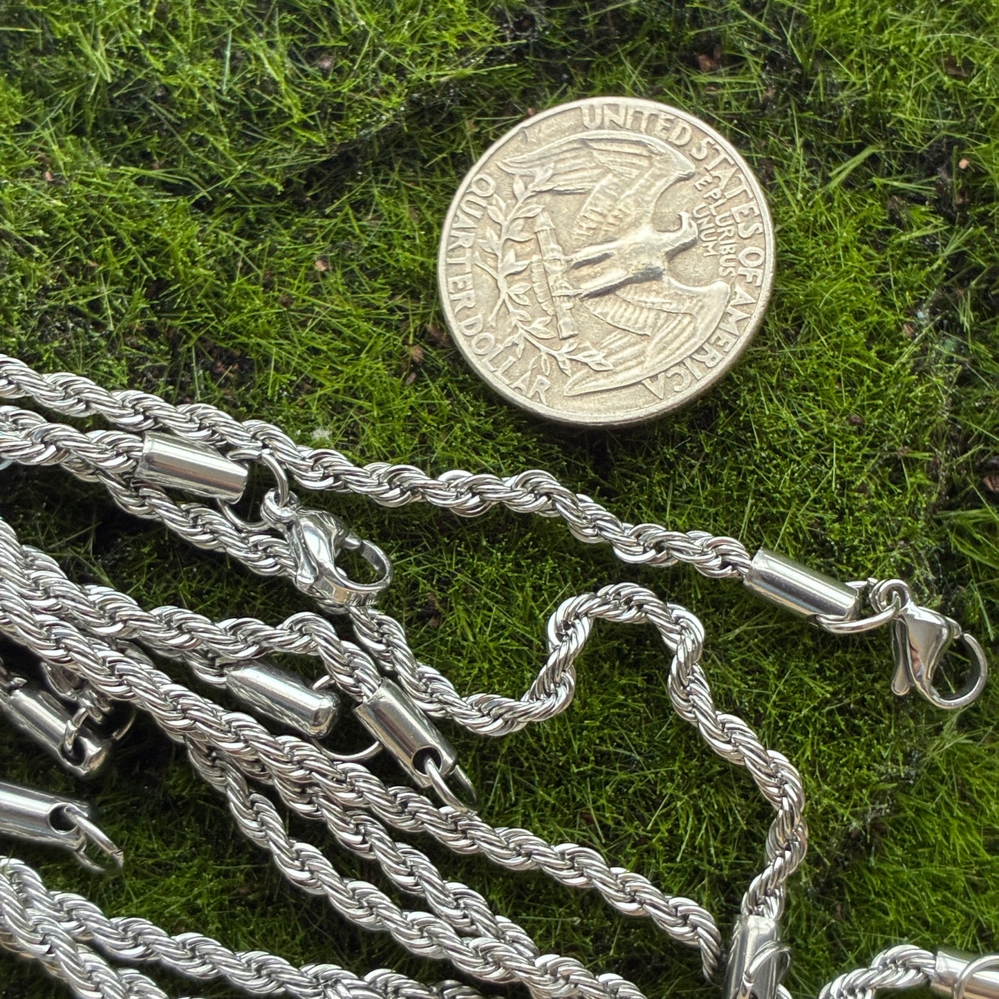 3mm Stainless Steel Rope Chain (23")