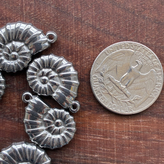 Stainless Steel Charm - Shell Ammonite Shape