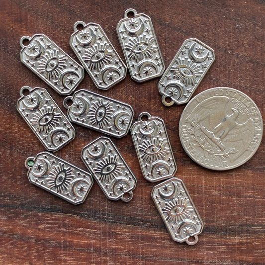 Stainless Steel Charm - Tarot Eye