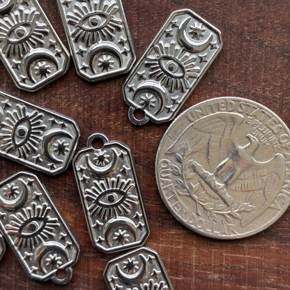 Stainless Steel Charm - Tarot Eye