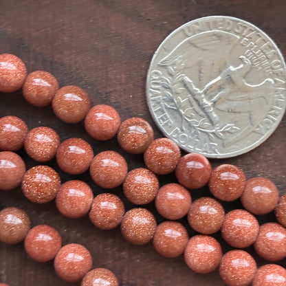 6mm Gold Sandstone Round Bead Strand