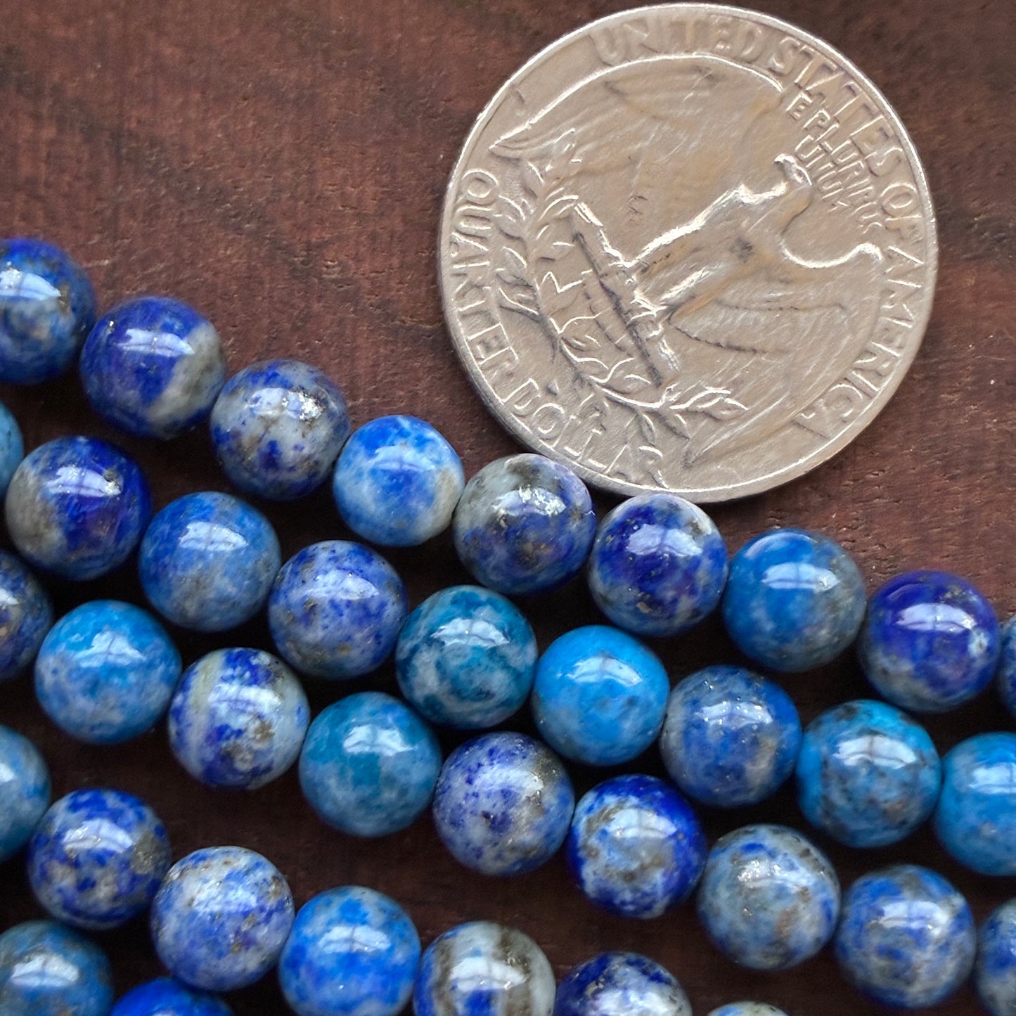 6mm  Lapis Lazuli Round Bead Strand