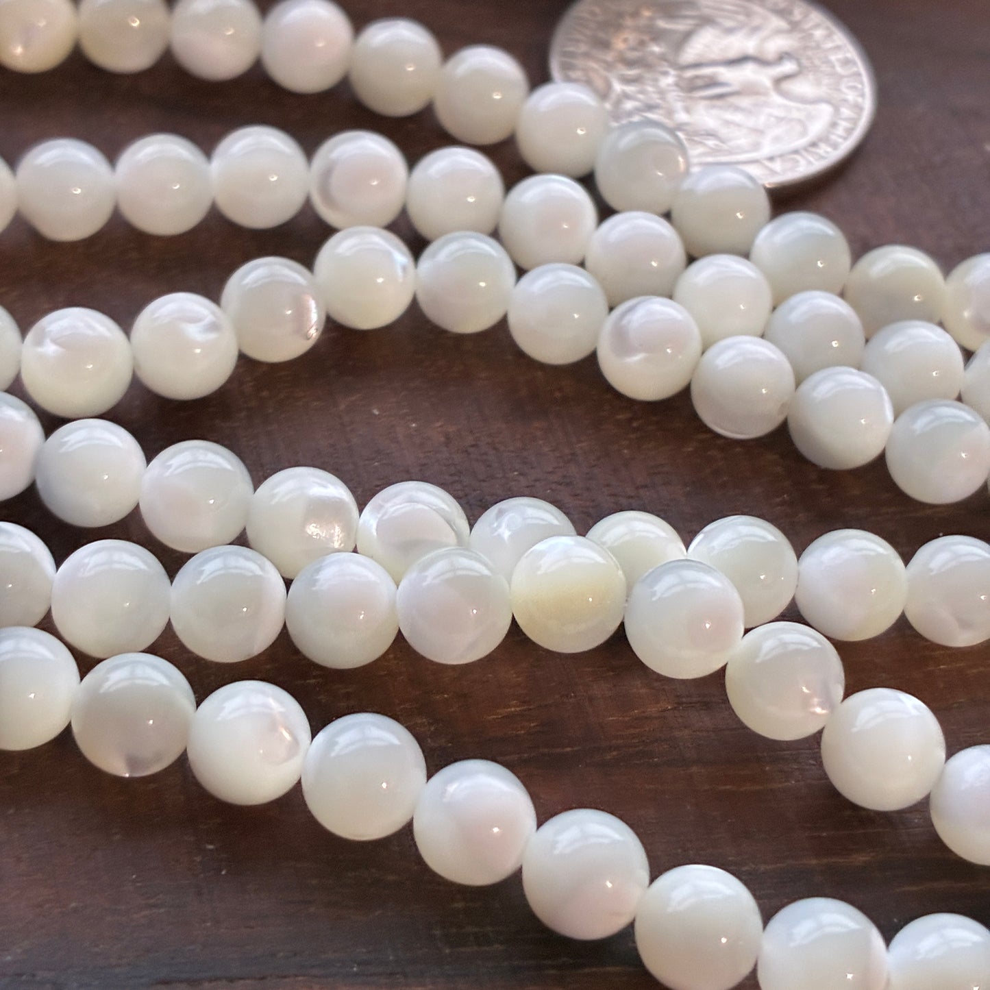 6mm Shell Round Bead Strand