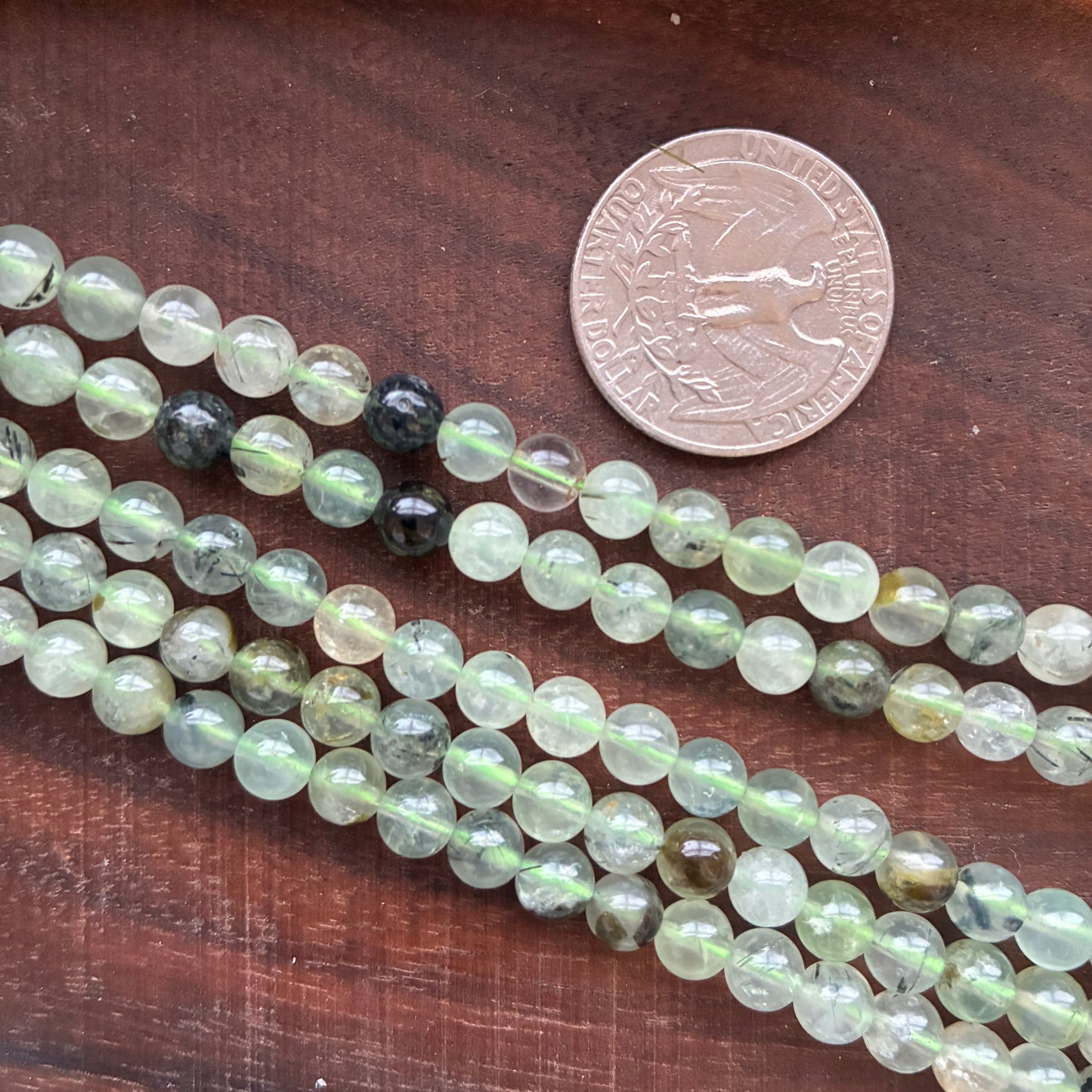 6mm Prehntie Round Bead Strand