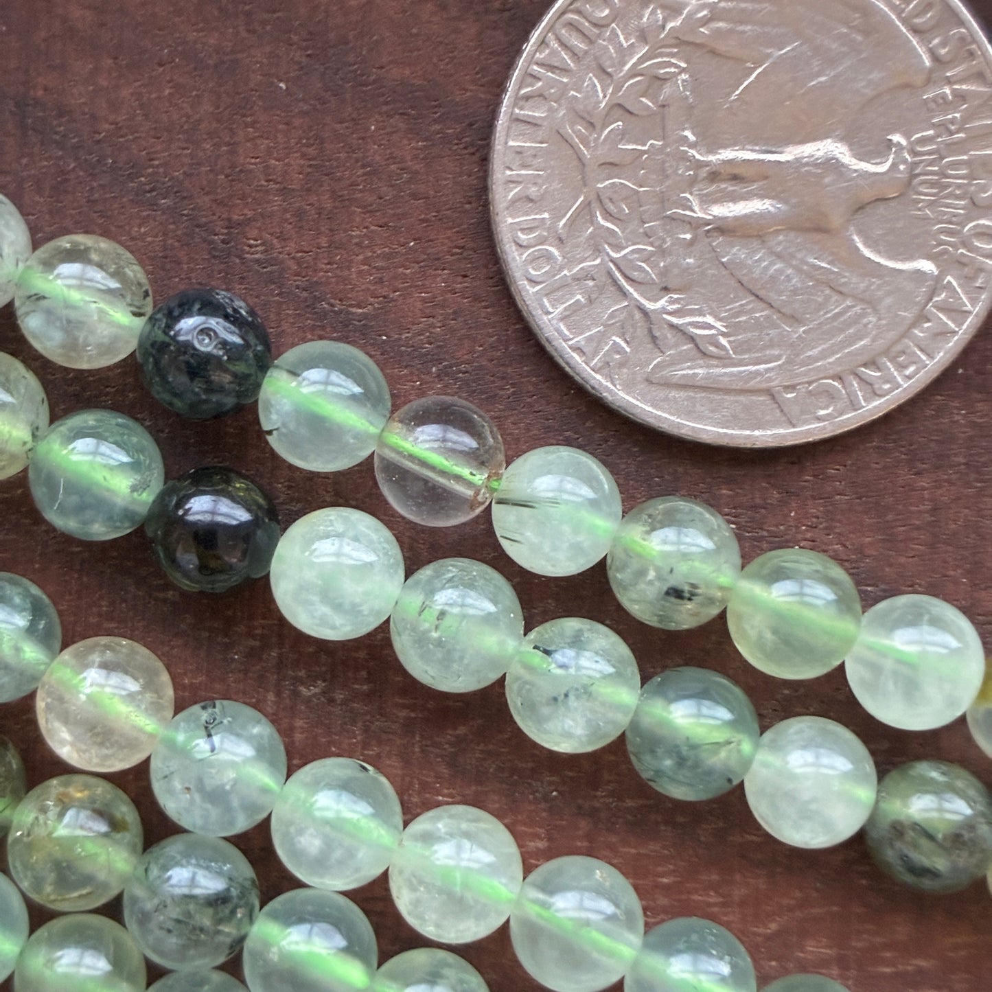 6mm Prehntie Round Bead Strand
