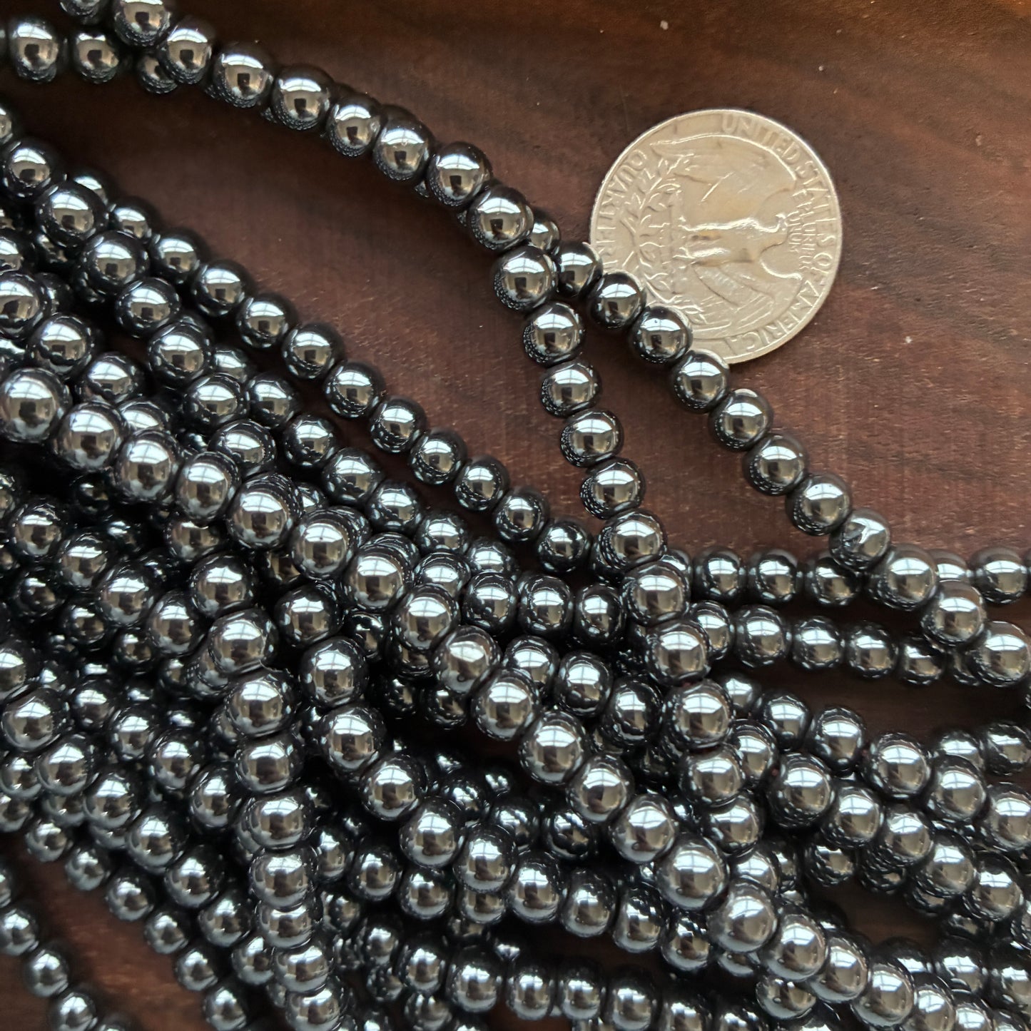 6mm Hematite Round Bead Strand