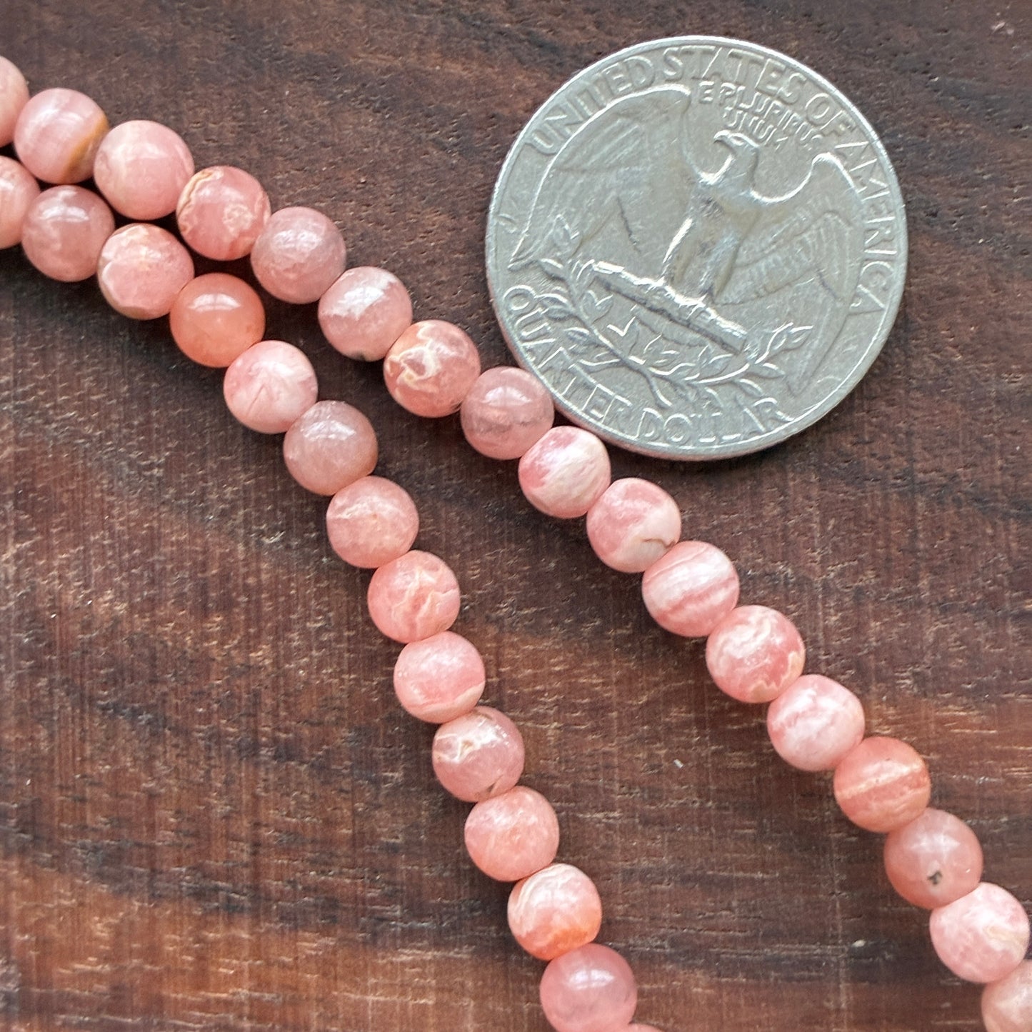 5mm Rhodochrosite Round Bead Strand